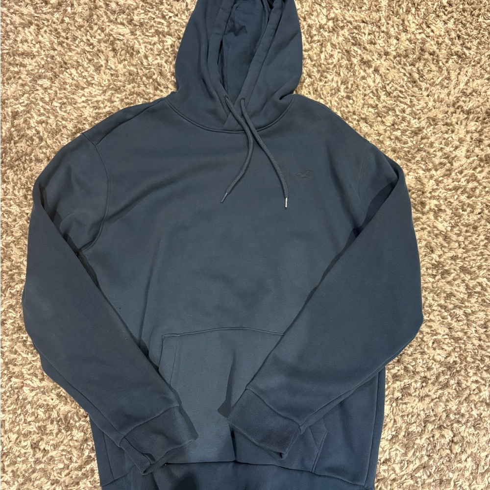 Hollister Men's Deep Blue Hoodie
